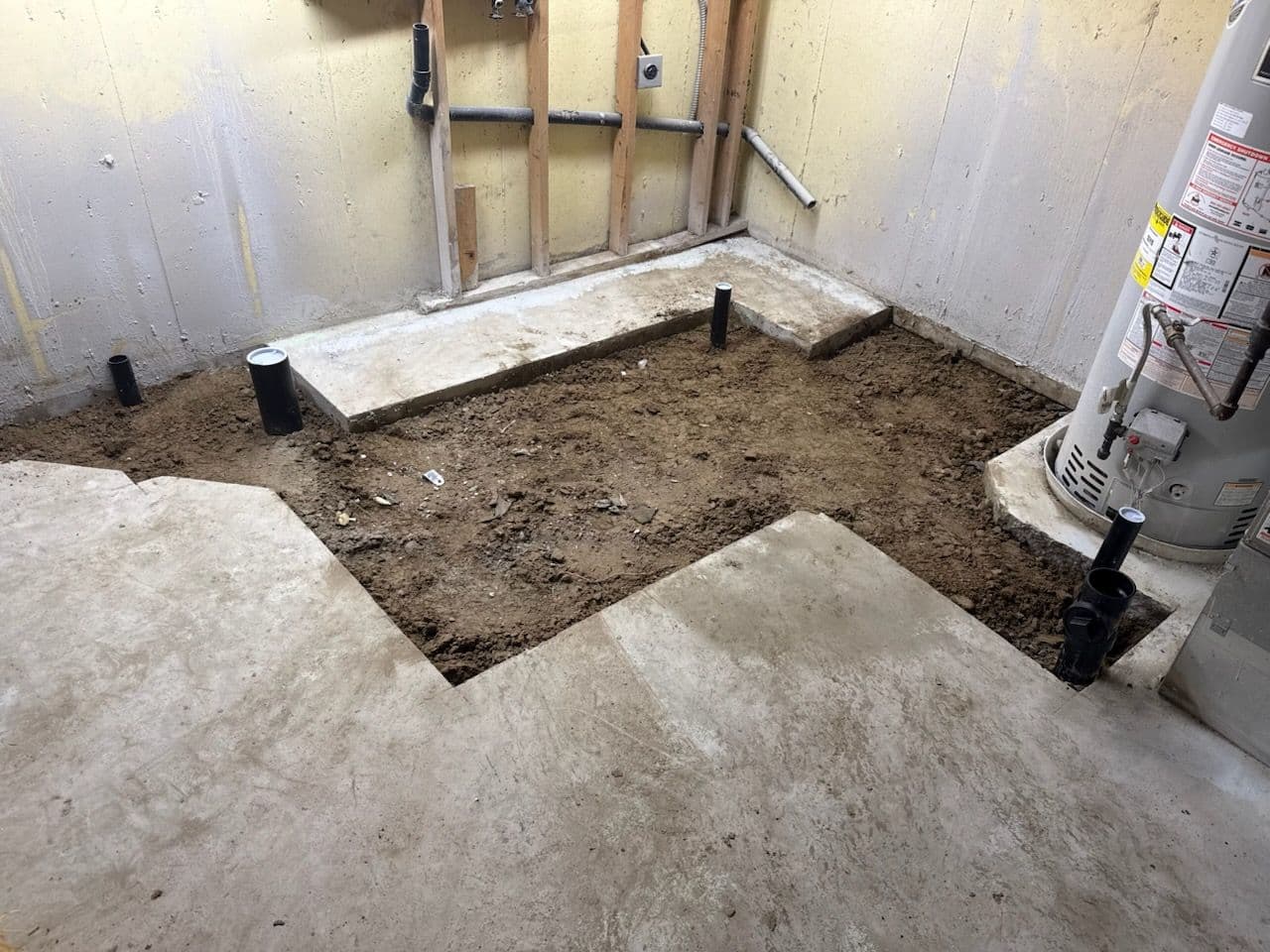 Basement Bathroom Installation Progress Unveiled image
